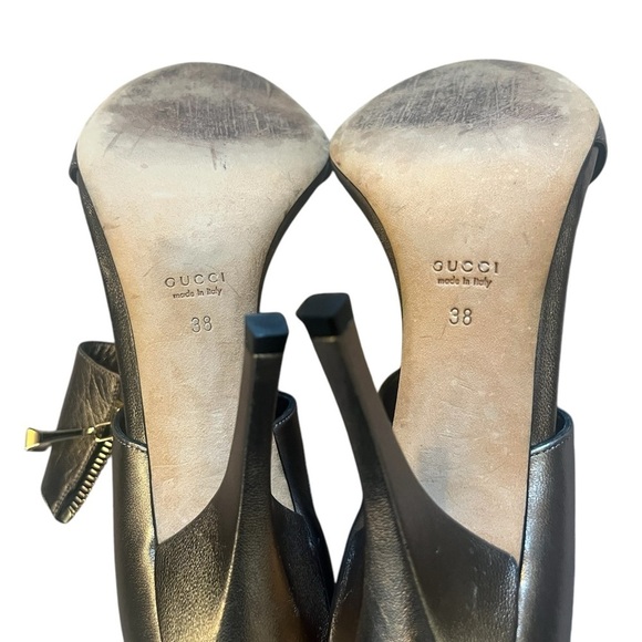 Gucci Drew Bronze Metallic Nappa Leather Pumps - Picture 4 of 8